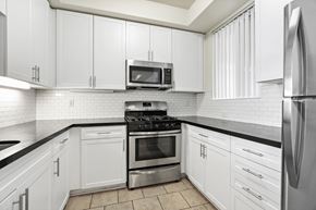 Los Angeles apartment for rent - Kitchen with Stone Countertops, Stainless-Steel Appliances, and Ample Cabinet Storage