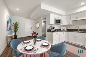 Los Angeles apartment for rent - Front Entrance, Hall Bathroom, and Open-Concept Dining Area and Kitchen