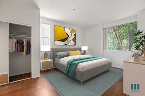 Los Angeles apartment for rent - Bedroom with Mirrored Closet, Vinyl Flooring, and Large-Size Windows