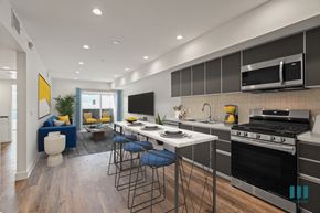 Los Angeles apartment for rent - Open-Concept Kitchen, Dining, And Living Room with Patio