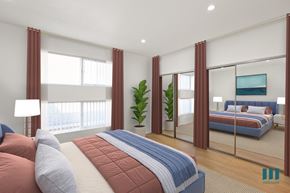 Los Angeles apartment for rent - Bedroom with Double Mirrored Closet, Vinyl Flooring, and Large-Size Windows