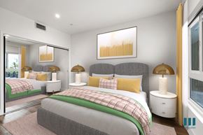 Los Angeles apartment for rent - Bedroom with Large-Sixe Windows, Vinyl Flooring, and Mirrored Closet