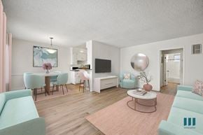Los Angeles apartment for rent - Open-Concept Kitchen, Dining, and Living Room withVinyl Flooring