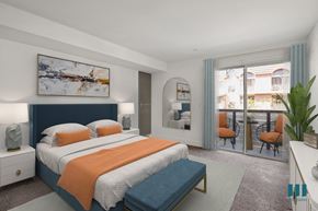 Los Angeles apartment for rent - Bedroom with Built-In Storage Cabinets and Patio