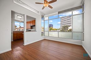 Los Angeles apartment for rent - Kitchen and Dining Area with Large-Size Windows and Hardwood Flooring