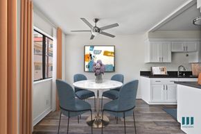 Los Angeles apartment for rent - Dining Room with Large Windows and Vinyl Flooring