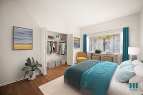 Los Angeles apartment for rent - a bedroom with a bed and a closet