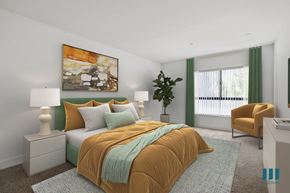 Los Angeles apartment for rent - Bedroom with Carpet and Large-Size Windows