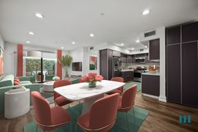 Los Angeles apartment for rent - Kitchen, Dining Room with Cabinet Storage, Living Room, and Patio