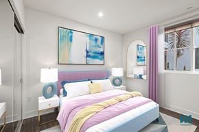 Los Angeles apartment for rent - Bedroom with Mirrored Closet, Recessed Lighting, and Vinyl Flooring
