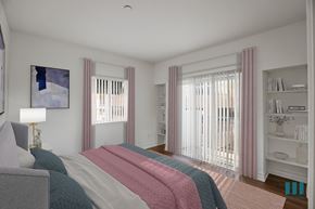 Los Angeles apartment for rent - Bedroom with Built-In Shelving, Large-Size Windows, and Patio
