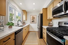 Los Angeles apartment for rent - Kitchen with Stainless-Steel Refrigerator, Stove, Dishwasher, and Microwave Oven