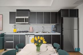 Los Angeles apartment for rent - Kitchen with Microwave at Ogden Garden by Wiseman, Los Angeles, CA, 90036
