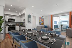 Los Angeles apartment for rent - Open-Concept Kitchen, Dining, Living Room, and Patio