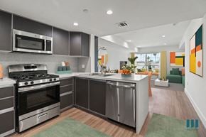 Los Angeles apartment for rent - Modern Open-Concept Kitchen, Sining, and Living Room with a Patio