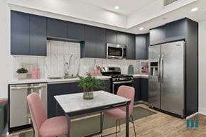 Los Angeles apartment for rent - Kitchen with Stainless-Steel Refrigerator, Dishwasher, Stove, and Microwave Oven
