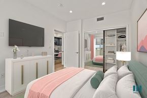 Los Angeles apartment for rent - Bedroom with Mirrored Closet with Built-In Shelving