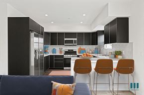 Los Angeles apartment for rent - Large-Size Kitchen with Countertop-Bar, Stainless-Steel Appliances, and Ample Cabinet Storage