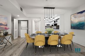 Los Angeles apartment for rent - Open-Concept Kitchen and Dining Space with In-Suite Washer & Dryer