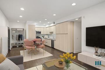 Los Angeles apartment for rent - a living room and kitchen with a table and chairs