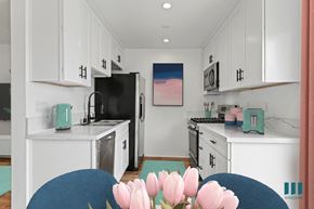 Los Angeles apartment for rent - Kitchen with Stainless-Steel Refrigerator, Stove, Dishwasher, and Microwave Oven