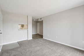 Houston apartment for rent - A spacious room with a carpeted floor and white walls.