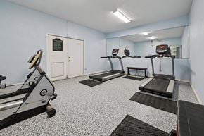 Houston apartment for rent - gym with mirror and treadmills at Pine Creek Apartments, Houston, TX