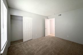 Birmingham apartment for rent - a spacious bedroom with a closet and a white door at Ascot Place Apartments, Alabama, 35235