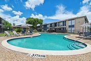 Houston apartment for rent - A swimming pool with a 3 feet deep sign. at Pine Creek Apartments, Houston Texas