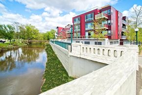 Plymouth apartment for rent - a view of a river with a building in the background