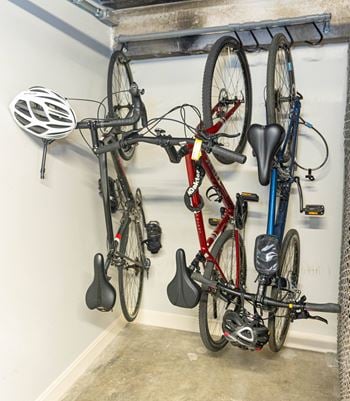 Bike storage room and racks