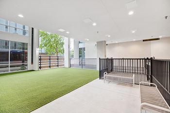 Covered on-site dog park