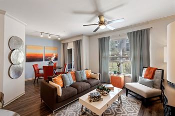 Separate dining room with track lighting*