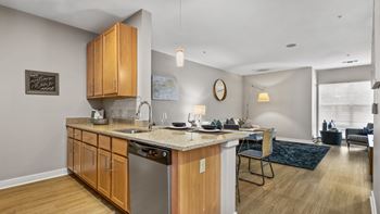 Breakfast bar with pendant lighting