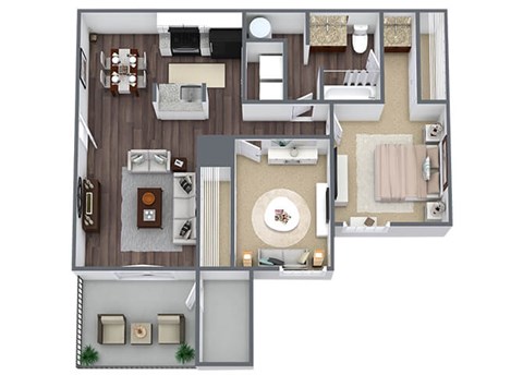 Floor plan for 2 beds, 1 bath, 900 sqft