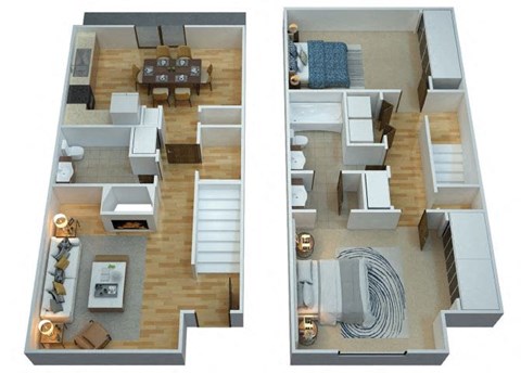 Floor plan for 2 beds, 1.5 baths, 1080 sqft