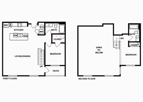 Floor plan for 2 beds, 2 baths, 1116 sqft
