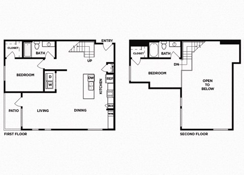 Floor plan for 2 beds, 2 baths, 1193 sqft