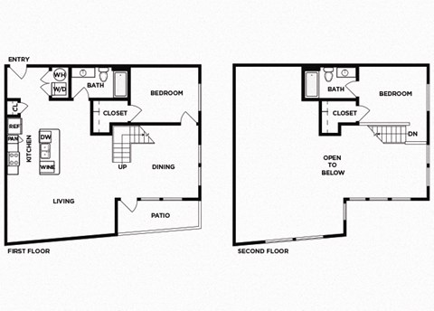 Floor plan for 2 beds, 2 baths, 1221 sqft