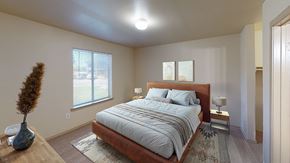 Austin apartment for rent - Bedroom with window at Paradise Oaks apartments in Austin TX
