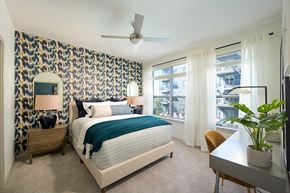Chelsea apartment for rent - Bedroom with Accent Wall at V2 Apartments in Chelsea MA