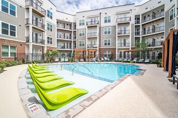 Pool and spa with cabanas