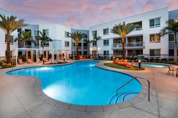 Relaxing leisure pool and spa courtyard