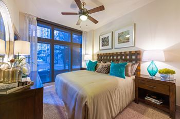 Designer carpeting in bedroom suites