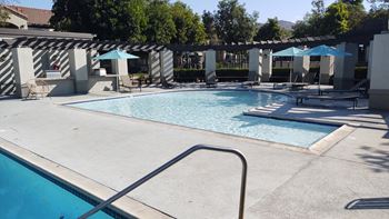 Resort-style swimming pool and spa