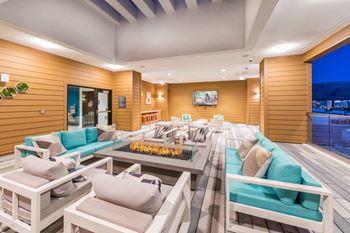Rooftop fire lounge