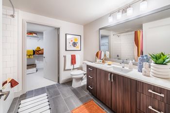 Ceramic tile bathroom flooring