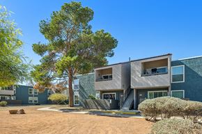 Las Vegas apartment for rent - Exterior Building with Stairwell at Woodcreek Apartments in Las Vegas NV