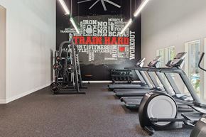Corona apartment for rent - Fitness enter Virtually Staged New Renovated Primary Bedroom at Marquessa Villas Apartmetns and Townhomes in Corona CA 