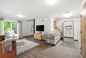 Bellingham apartment for rent - A living room with a brown chair and a white couch.